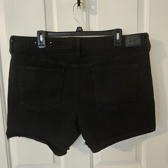 American Eagle The Dream Jean Shortie Black Denim Jean Shorts Size 18 - Picture 2 of 4